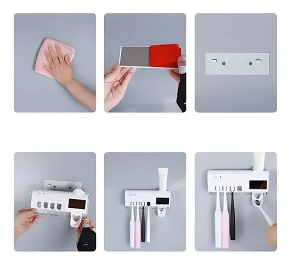 Dispensador Crema Dental + Soporte Esterilizador