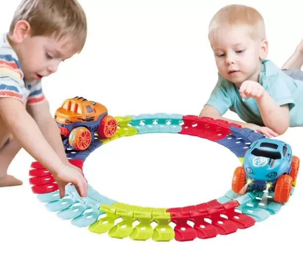 JUGUETE PISTA CARROS FLEXIBLE CON LUZ